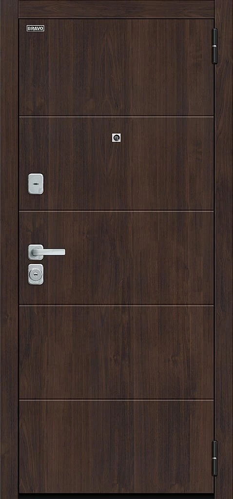 Входная дверь Прайм/BChrome Almon/Wenge Melinga BR6167 внешняя сторона