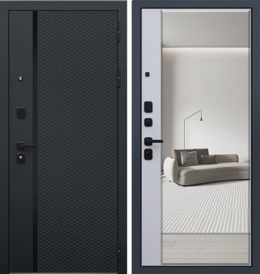 Дверь Ньюкасл с зеркалом