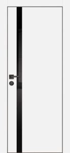 Межкомнатная дверь PX-8  черная кромка с 4-х ст. Белый